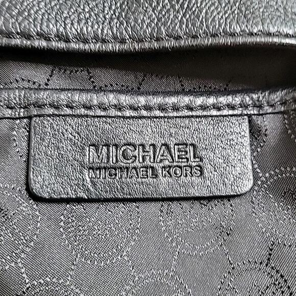 Michael Kors Jet Set Black Pebbled Genuine Leather Slouchy Satchel Designer - Picture 11 of 13